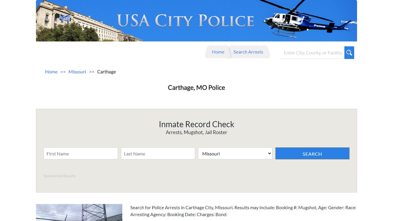 Carthage, MO Police | Jail Records